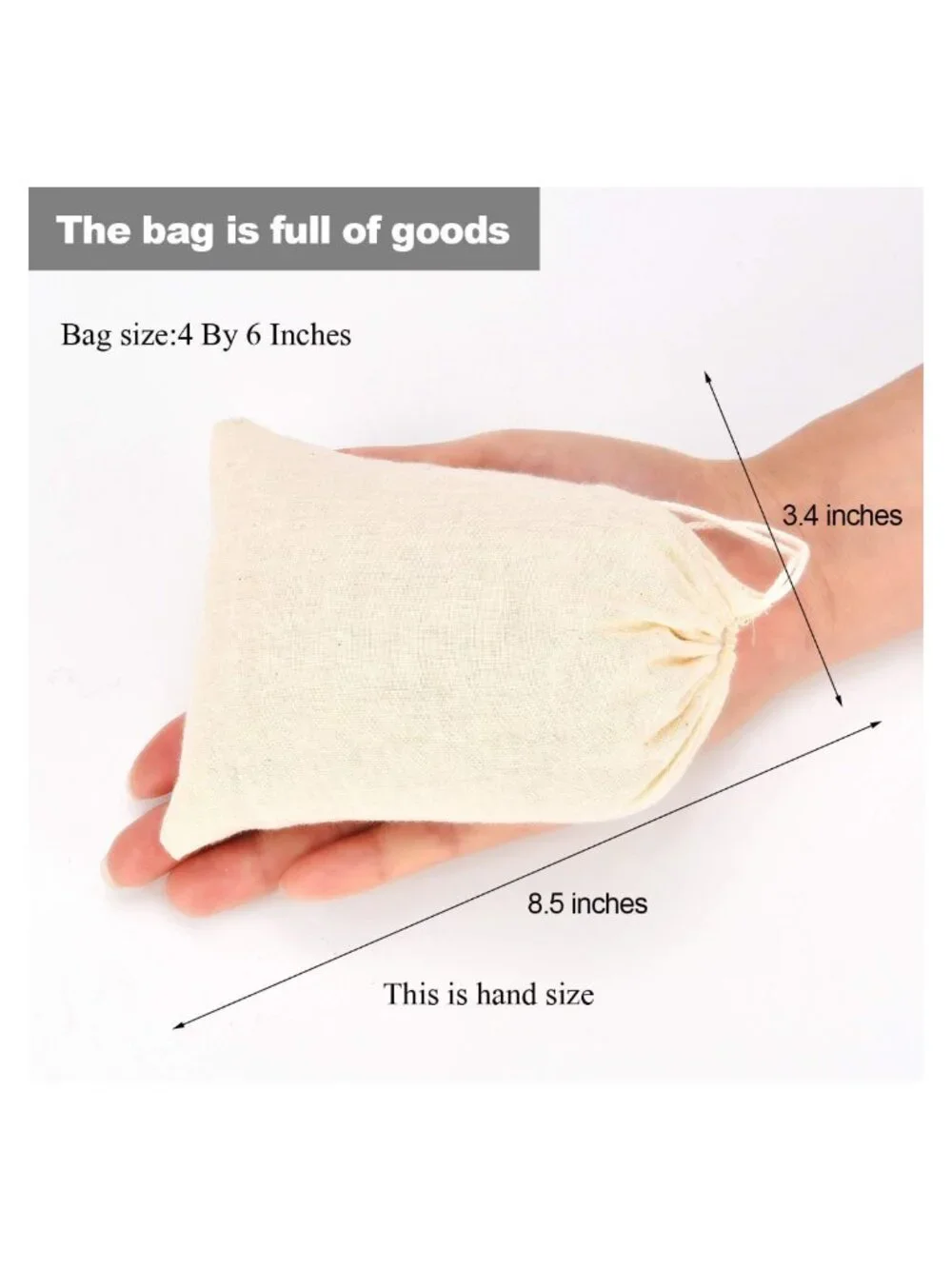 50 Pcs Muslin Burlap Bags with Drawstring 4 x 6 Inch Small Cotton Pouches